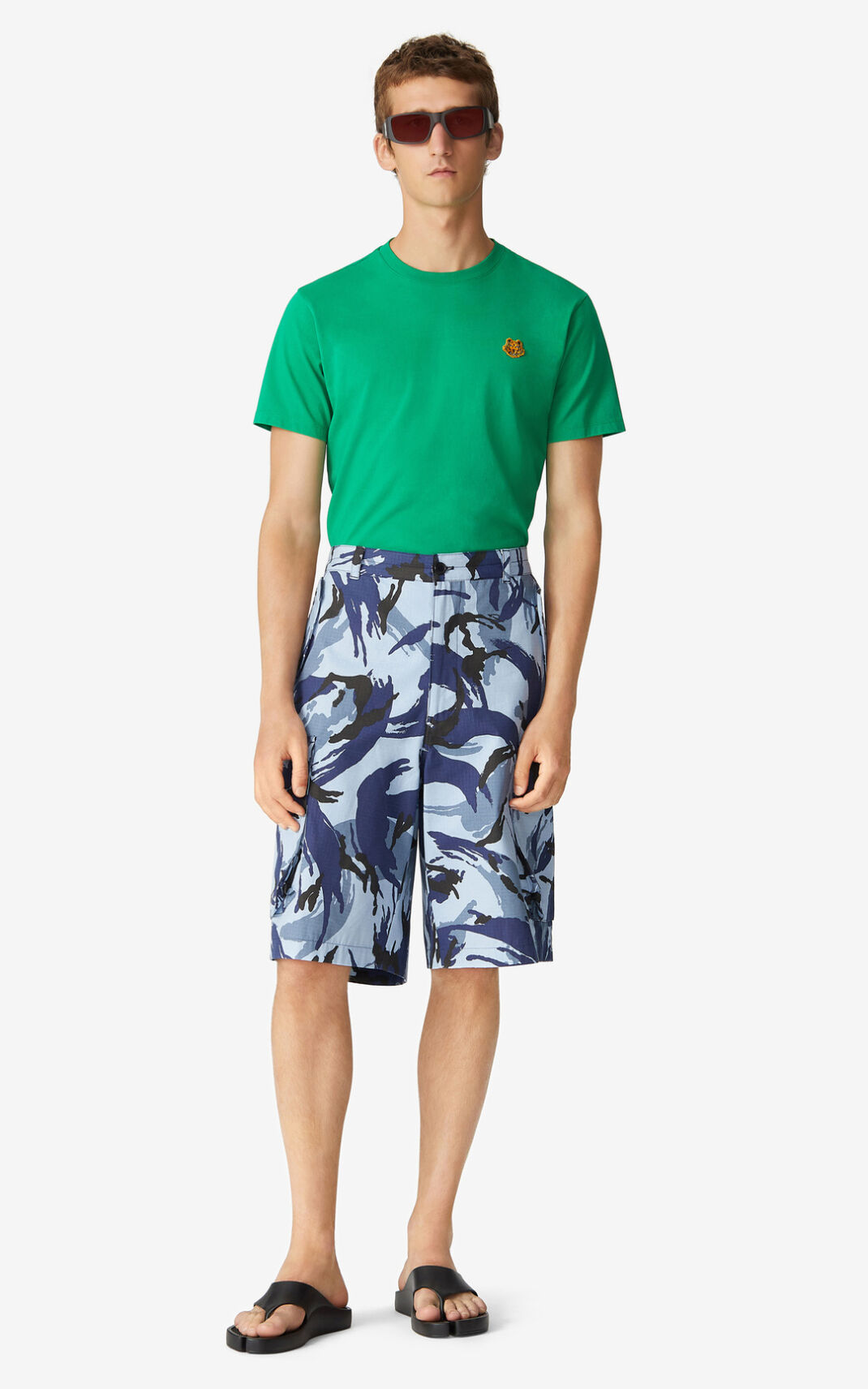 Kenzo Tropic Camo cargo Shorts Herre - Blå DK-994629